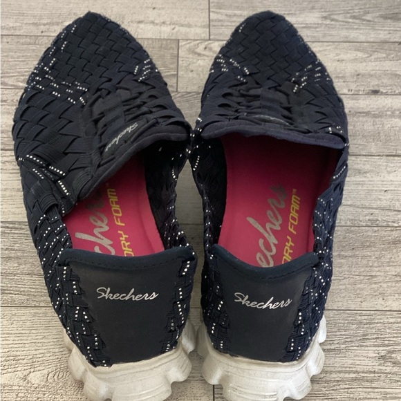 Skechers Memory Foam Slip Ons Navy Blue (women’s size 7) - Picture 6 of 8